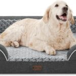 Orthopedic Dog Beds for Extra Large Sized Dogs, Waterproof Memory Foam XL Pet Bed with Sides 42x30Inch, Non-Slip and Egg-Crate Foam Big Dog Couch Bed with Removable Washable Cover, Dark Grey