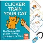 Cat Clicker Training Kit with 36 Trick Cards - Complete Set Includes Pet Clicker & Progress Chart for Fun, Bonding, and Positive Behavior Training in Cats & Kittens