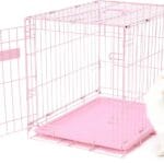 Carlson Pink Secure and Compact Single Door Metal Dog Crate, Small