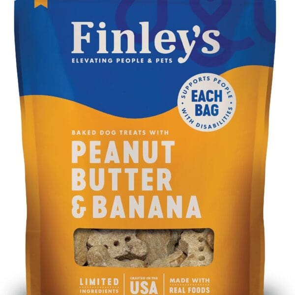 Finley's Peanut Butter & Banana Dog Biscuit Treats, All Natural, Limited Ingredient Dog Treats, 12 Ounce (Pack of 1)