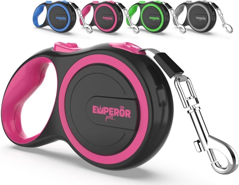 Emperor Pets 26 ft Retractable Dog Leash - Heavy Duty Retractable Pet Leash with Anti-Slip Grip - Reflective Dog Leash Tape for Medium to Large Dogs up to 100 lbs -PK26