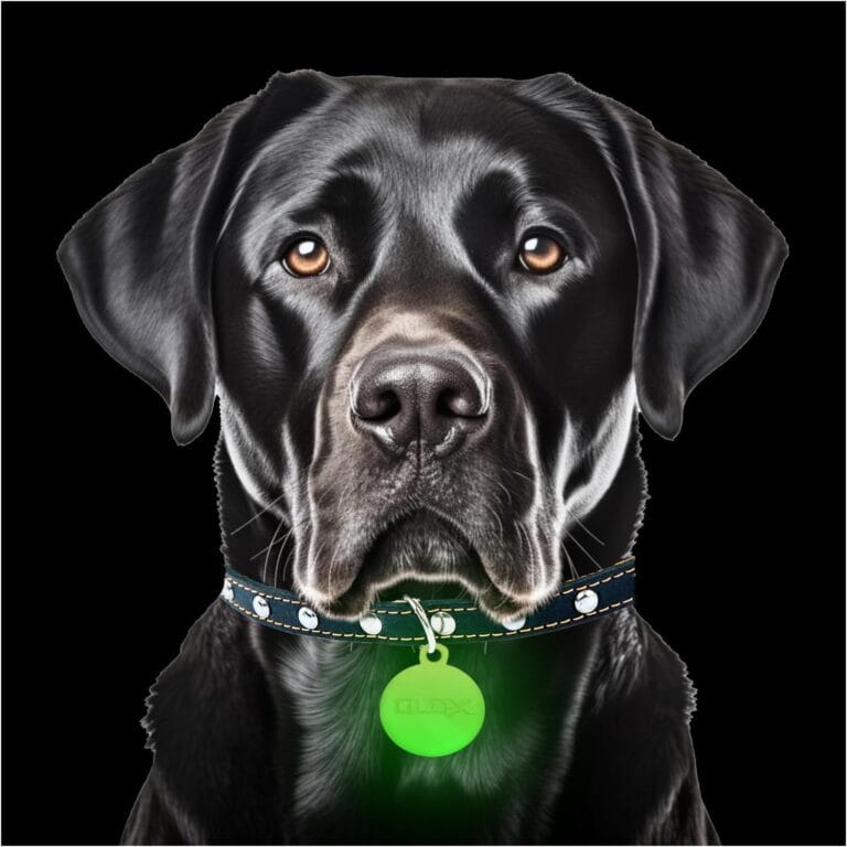 GLO-X Dog Collar Glow Tag - 2 x Glow in The Dark Dog Collar Glow Tags to Keep Your Dogs Safe at Night - 12+ Hours Glow Time - Charges in Daylight - No Batteries Required - Cool Dog Accessories Gift