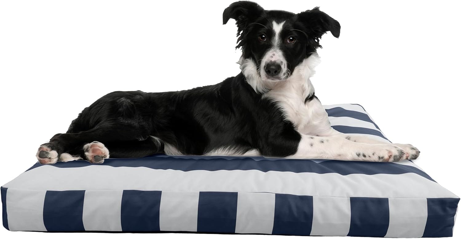 PETMAKER Dog Bed - Indoor/Outdoor Dog Bed with Removable Washable Cover and Non-Slip Bottom - 36in Medium Pet Bed for Dogs up to 70lbs - Water-Resistant Dog Beds (Navy) PETMAKER Dog Bed - Indoor/Outdoor Dog Bed with Removable Washable Cover and Non-Slip Bottom - 36in Medium Pet Bed for Dogs up to 70lbs - Water-Resistant Dog Beds (Navy)