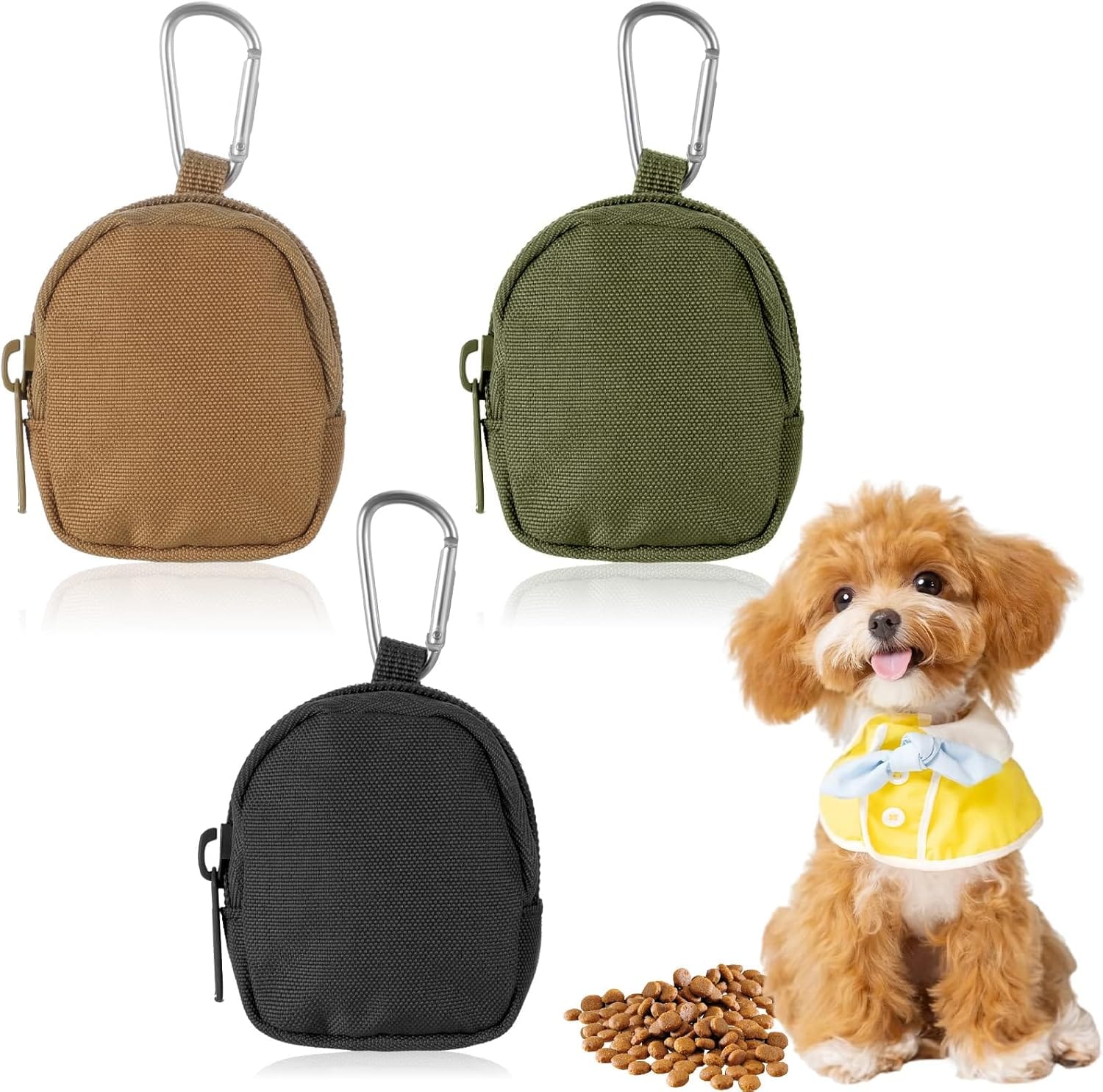 3 Pcs Dog Treat Pouch, Dog Training Reward Pouch,Waterproof Small Dogs Treat Bag for Leash,Reusable Dogs Treats Container with Carabiner,Zipper Closure to Avoid Spilling 3 Pcs Dog Treat Pouch, Dog Training Reward Pouch,Waterproof Small Dogs Treat Bag for Leash,Reusable Dogs Treats Container with Carabiner,Zipper Closure to Avoid Spilling