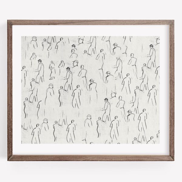 Abstract Figure Wall Art Vintage Sketch Prints Minimalist Painting Black and White Line Drawings Prints for Living Room Vintage Poster Sketch Figures Abstract Line Art Man Artwork 16x20inch No Frame