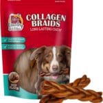 Country Kitchen Beef Collagen Braids, Rawhide Free Dog Chews, Made with Natural Beef Collagen, for Medium & Large Dogs, 7.2 oz (4ct)