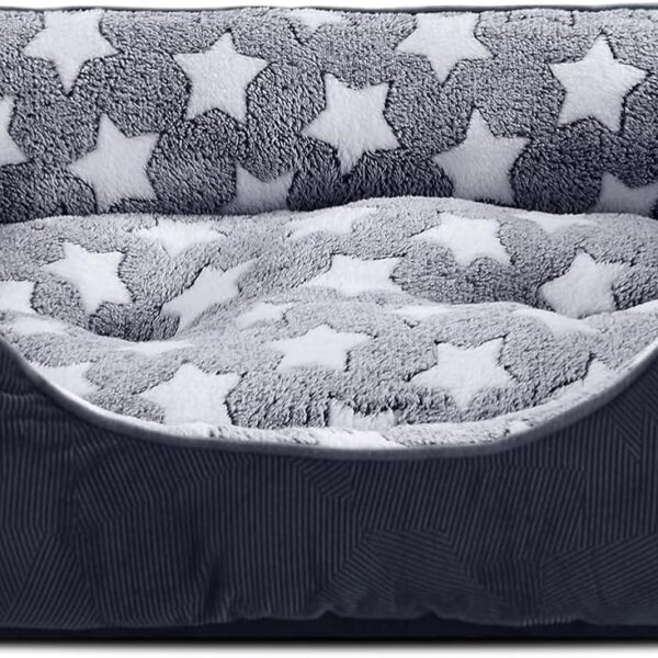 GASUR Medium Dog Beds for Medium Size Dogs, Orthopedic Dog Bed Sofa, Washable Pet Beds Cuddler Anti-Slip Bottom, Soft Calming Sleeping Warming Puppy Bed (M (30"x 24"x 9"), Black)