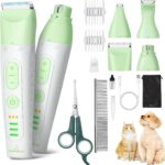 SUPRENT Dog Grooming Kit, 4 in 1 Dog Clippers for Grooming Supplies, Cordless Electric Pet Nail Grinder Cat Paw Trimmer Professional Long Hair Shaver Set for Cat Matted Hair and Small Dogs Thick Coats