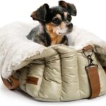 ClevaHome Small Dog Car Seat & Travel Carrier & Pet Bed, Soft Fleece Interior for Dogs up to 10lbs, Stylish Pet Travel Tote for Indoor and Outdoor Use