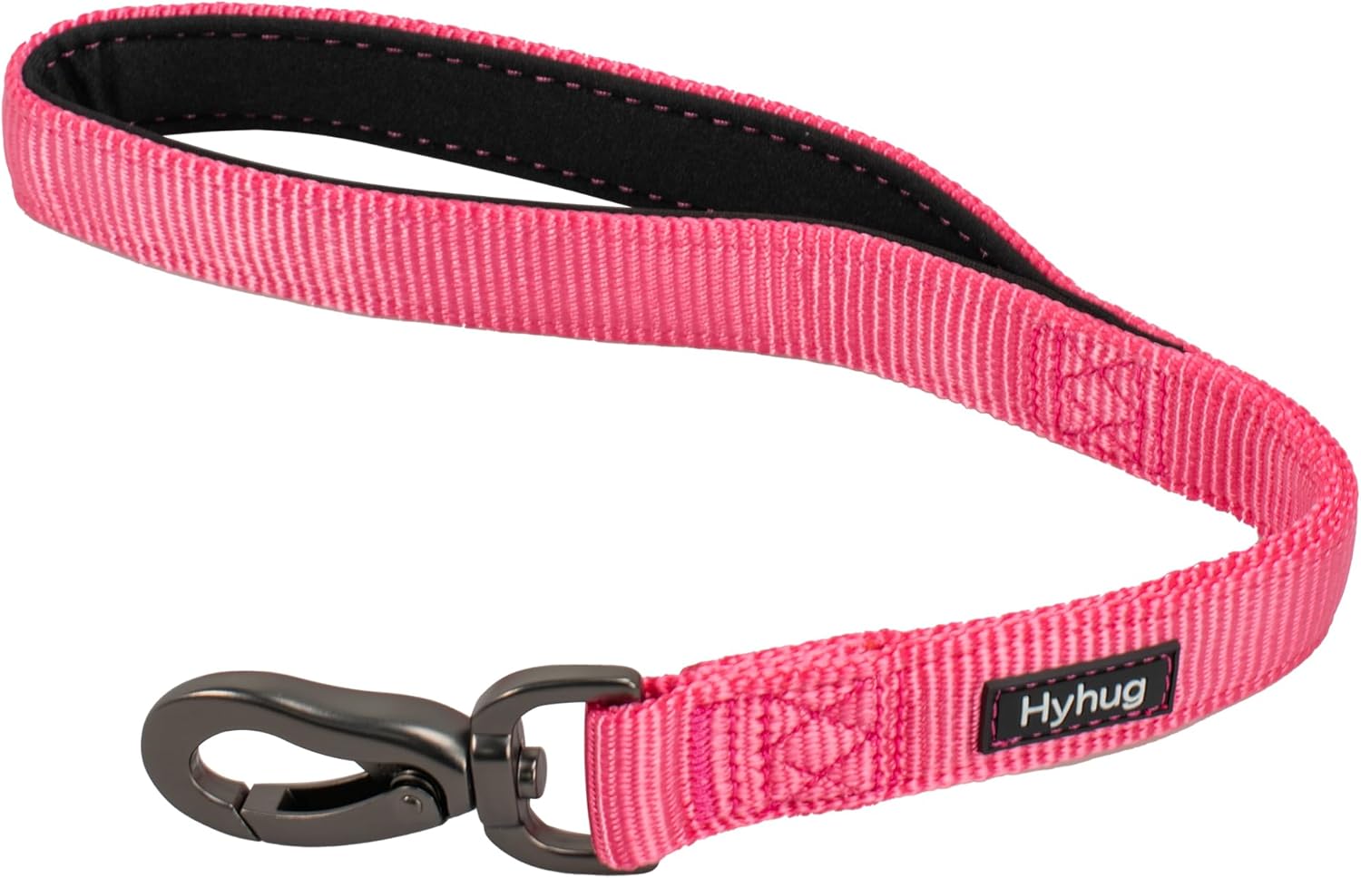 Hyhug Pets Premium Durable Nylon Short Leash with Comfort Padded Neoprene Lined Handle for Medium Large Giant Dogs Daily Walking and Professional Training Lead. (18 Inches, Candy Pink) Hyhug Pets Premium Durable Nylon Short Leash with Comfort Padded Neoprene Lined Handle for Medium Large Giant Dogs Daily Walking and Professional Training Lead. (18 Inches, Candy Pink)