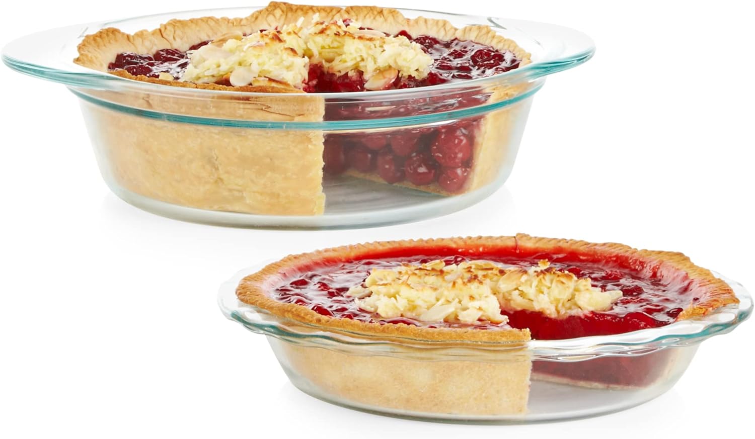 Pyrex Deep 2-Pack (9.5") Glass Baking Dish Set, Round Pie Glass Bakeware, Dishwasher, Microwave, Freezer & Pre-Heated Oven Safe Pyrex Deep 2-Pack (9.5") Glass Baking Dish Set, Round Pie Glass Bakeware, Dishwasher, Microwave, Freezer & Pre-Heated Oven Safe