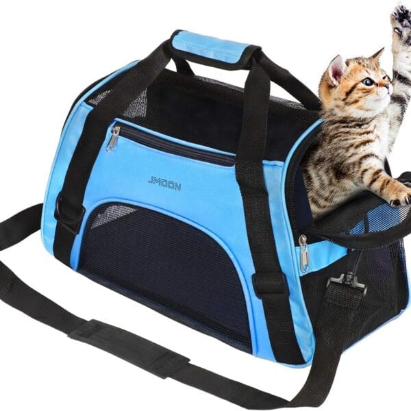 JMOON Soft-Sided Pet Carrier Bag - Airline Approved for Cats and Dogs - Foldable Comfort Travel Carrier
