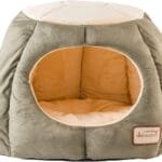 Armarkat Cat Bed, Laurel Green and Beige