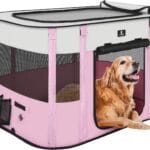 X-ZONE PET Dog Playpen, Puppy Cat Play Pen Portable Foldable Indoor/Outdoor Tent Crate Cage, Portable Pet Crate Small Size Pink 30''