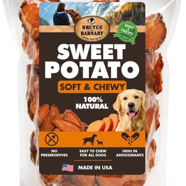 Sweet Potato Slices For Dogs - Soft & Chewy - Single Ingredient Dog Treats, Healthy 100% Natural Sweet Potato Dog Treats With No Added Preservatives - Softer & Great For Puppies Or Senior Dogs (14oz)