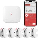 X-Sense Smart Smoke Detectors with SBS50 Base Station, Wi-Fi Smoke Alarm Compatible with X-Sense Home Security App, Wireless Interconnected Mini Fire Alarm, Model FS51