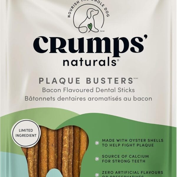 Crumps' Naturals Bacon Dental Dog Treats (10 count), 7"