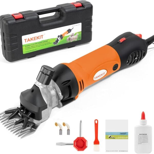 Sheep Shears, 500W Professional Heavy Duty Sheep Clippers for Grooming, 6 Speeds Electric Animal Shearing Clippers for Alpacas Llamas Lambs and Large Dogs with Think Hair