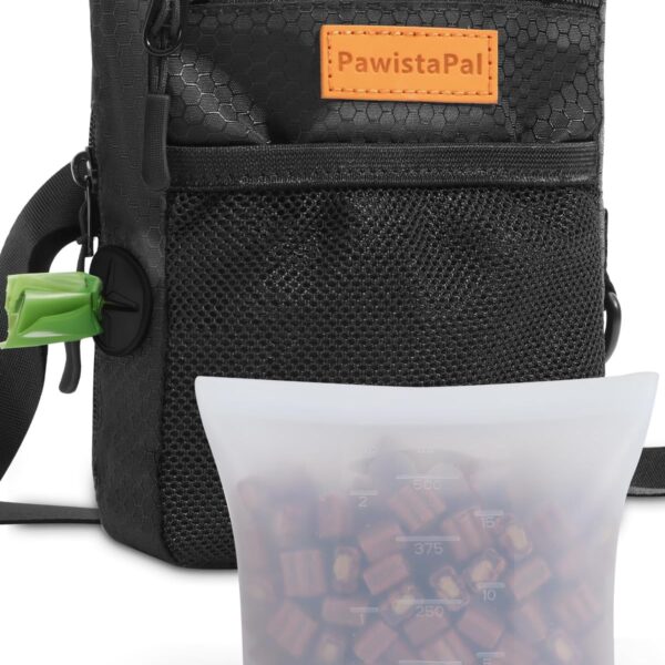 Dog Treat Pouches for Pet Training with Silicone Liner and Magnetic Closure, 2-Cup Treat Bag with Built-in Poop Dispenser, Waist Belt Clip, 3-Way Wear for Puppy & Pet Training and Daily Walks