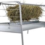 VEVOR 2 in 1 Livestock Hay Feeder, 80-Gallon Capacity, 59" Long Goat Hay Feeder with Deeper Feeding Pan, Heavy Duty Steel for Sheep Farms Sheds