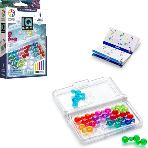 SmartGames IQ Bubbles | Boost Logic and Problem Solving Skills | 120 Challenges from Easy to Expert | Great for Ages 7 - Adult | A Fun Travel Game in a Portable Case