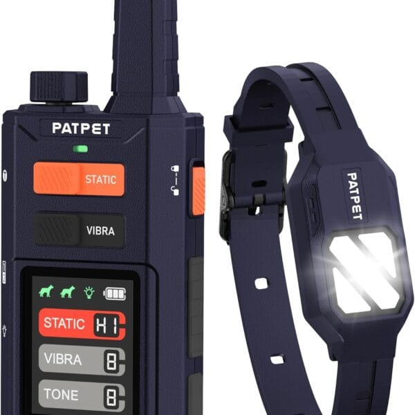 PATPET Dog Training Collar with Remote - 4200FT E Collar for Dogs Training 119 Training Levels & 3 Night Lights, Rechargeable Waterproof Electric Collars for Large Medium Dogs (20-140lbs)