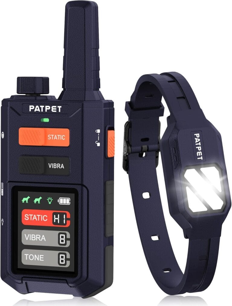 PATPET Dog Training Collar with Remote - 4200FT E Collar for Dogs Training 119 Training Levels & 3 Night Lights, Rechargeable Waterproof Electric Collars for Large Medium Dogs (20-140lbs)