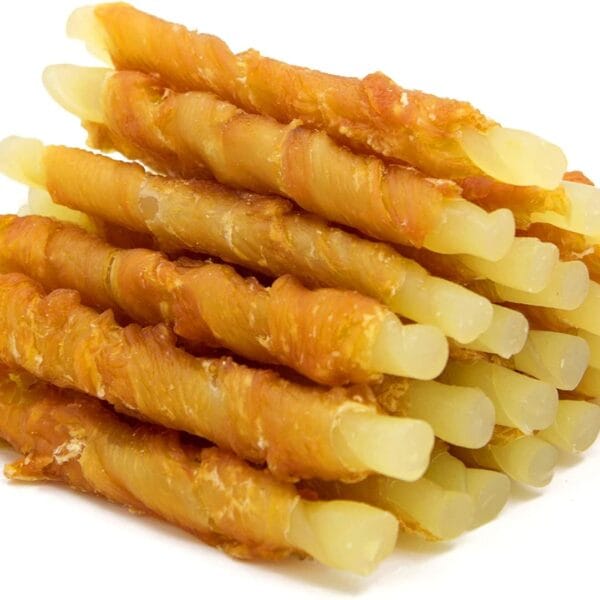 Jungle Calling Rawhide Free Treats for Dogs, Chicken Wrapped Cod Sticks Dog Treats, Soft Chewy Snacks for Training Rewards, 10.6 oz (Chicken)