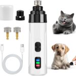 Silent Groom Pro Nail Grinder, 2025 Dog Nail Trimmer Rechargeable USB Charging Pet Nail Grinders for Dog Cat Home Use (White)