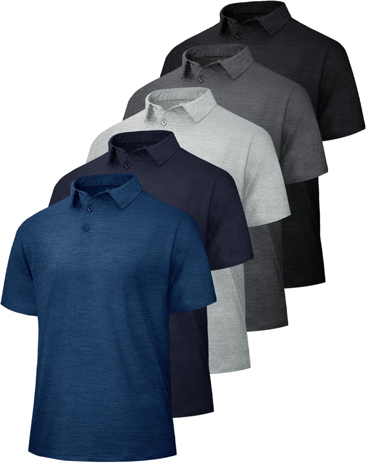 5 Pack Polo Shirts for Men - Quick Dry Moisture Wicking Performance Short Sleeve Mens Golf Shirts for Work Athletic 5 Pack Polo Shirts for Men - Quick Dry Moisture Wicking Performance Short Sleeve Mens Golf Shirts for Work Athletic