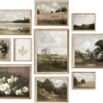uniro Vintage Wall Art Decor Prints Farmhouse Wall Decor Vintage French Country Canvas Wall Art Prints Nature Landscape Flower Botanical Painting Poster Rustic Cottagecore Decor Retro Aesthetic