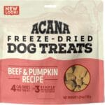 ACANA Singles Grain Free Dog Treats Limited Ingredients & Freeze-Dried Beef & Pumpkin 3.25oz Bag