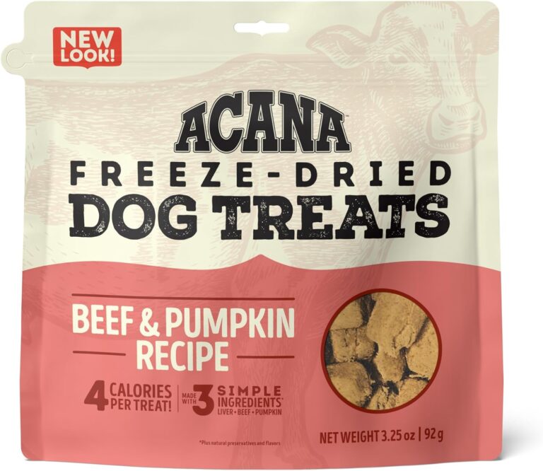 ACANA Singles Grain Free Dog Treats Limited Ingredients & Freeze-Dried Beef & Pumpkin 3.25oz Bag