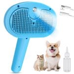Pet Steam Brush for Dog,Gentle Cat & Dog Brush for Shedding Self-Cleaning Cat Brushes for Indoor Cats Spary Pet Hair Removal Tool for Massage,Grooming Dog Brush for Short&Long Haired Dogs Blue