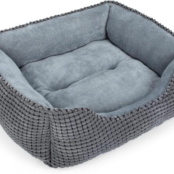 MIXJOY Dog Bed for Large Medium Small Dogs, Rectangle Washable Sleeping Puppy Bed, Soft Calming Cat Beds for Indoor Cats, Orthopedic Pet Sofa Bed, Anti-Slip Bottom with Multiple Size (20'', Grey)
