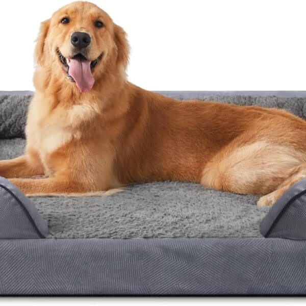 INVENHO Orthopedic Dog Beds Large Sized, XL Washable Dog Sofa with Egg-Crate Foam, Waterproof Lining and Non-Skid Bottom