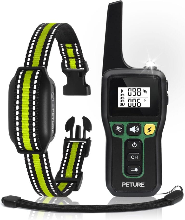 Dog Training Collar(7-120lbs), 3300Ft Dog Bark and Training Collar Combo with Beep, Vibrate, Static & Auto Mode, IPX7 Waterproof Rechargeable Automatic Bark Collar for Small Medium Large Dogs