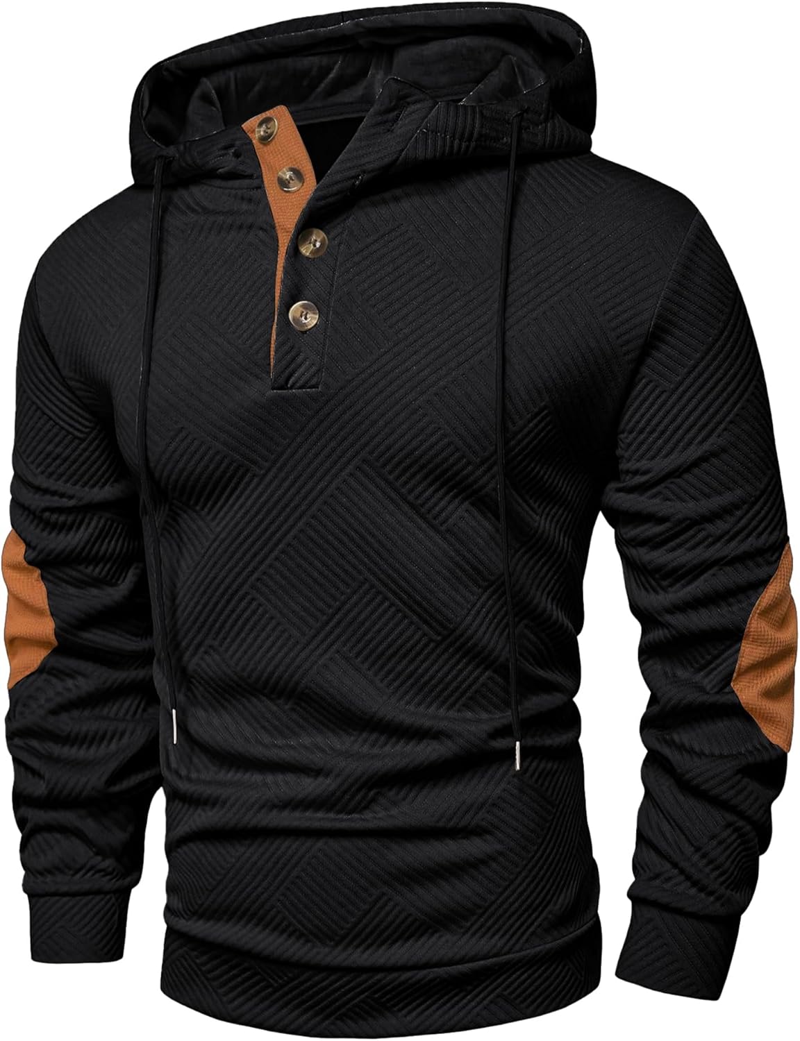 JMIERR Mens Hoodies Fall Casual Cotton Textured Long Sleeve Half Button Pullover Hooded Sweatshirts JMIERR Mens Hoodies Fall Casual Cotton Textured Long Sleeve Half Button Pullover Hooded Sweatshirts