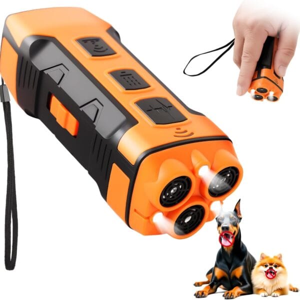 Upgraded Dog Bark Deterrent Devices, 3X Sonic Emitters Rechargeable Ultrasonic Anti Barking Device for Own or Neighbor's Dogs, Safe Portable Training Dog Device Dog Bark Shield for Indoor Outdoor Use