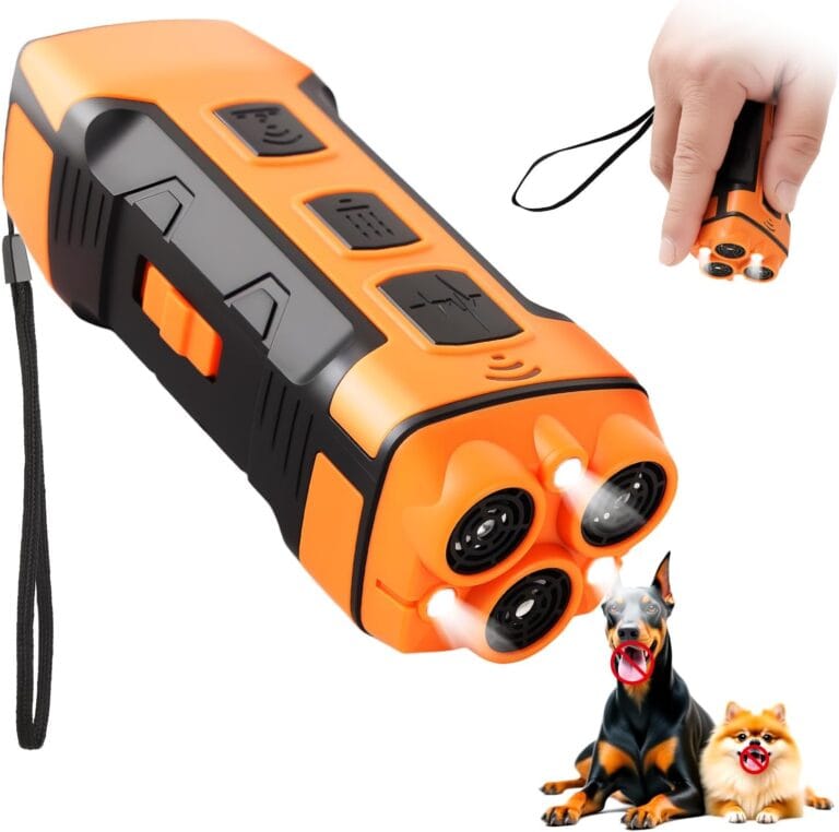 Upgraded Dog Bark Deterrent Devices, 3X Sonic Emitters Rechargeable Ultrasonic Anti Barking Device for Own or Neighbor's Dogs, Safe Portable Training Dog Device Dog Bark Shield for Indoor Outdoor Use