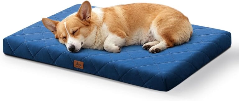 Orthopedic Dog Beds Large Sized Dogs, Waterproof Dog Crate Bed with Removable Washable Cover, Egg Crate Foam Pet Bed Mat, 35"x22"