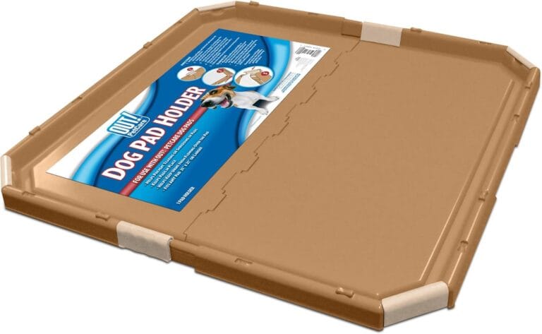 OUT! PetCare Pee Pad Holder Tray, Puppy Pads, Dog Pee Pad Tray, Puppy Essentials, Raised Edges, Portable, Dog Training, Housebreaking Essentials, Cleaning Supplies, Floor Protection, 21x21