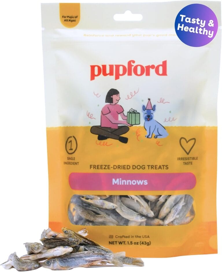 Pupford Freeze Dried Minnows for Dogs & Puppies - Healthy, Natural, Single Ingredient Dog Treats - Made in USA (1.5 oz)