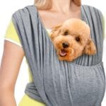 Dog Sling Swaddle Carrier Small Dog Cat Front Facing Carrier for Chest, Hands Free Puppy Carrying Sling Hold for Small Pet up to 13lbs, Adjustable Size, Reducing Back Stress (Light Grey)