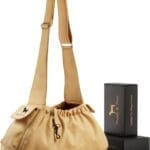 Noah & Paw Dog Sling Carrier for Small Dogs 5-18lb, Dog Sling for Small Dogs and Cats, Dog Carrier with Adjustable Padded Strap, Vegan Leather Lined with Fur, Double Safety Feature, Machine Washable