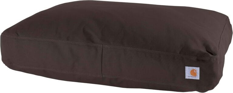 Carhartt Durable Canvas Pet Bed, Water Resistant Firm Duck Dog Bed, Dark Brown, Large