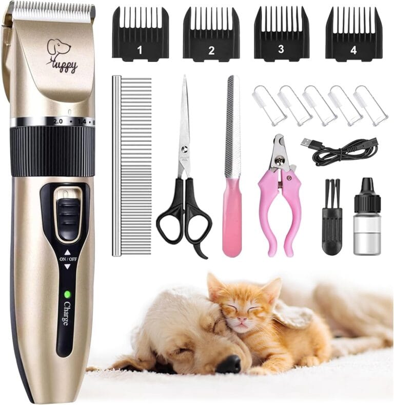 Dog Clippers for Grooming, Low Noise, Electric Quiet, Adjustable Clipper Comb for Dog Grooming Kit, Pet Hair Clippers Grooming kit for Dogs at Home