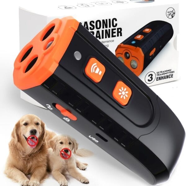 Dog Bark Deterrent Device, Bark Shield to Stop Own or Neighbor's Dog, Anti Barking Device for Dogs with 3X Ultrasonic, 33FT Range, Rechargeable, Portable Safe for Dogs Training Indoor Outdoor