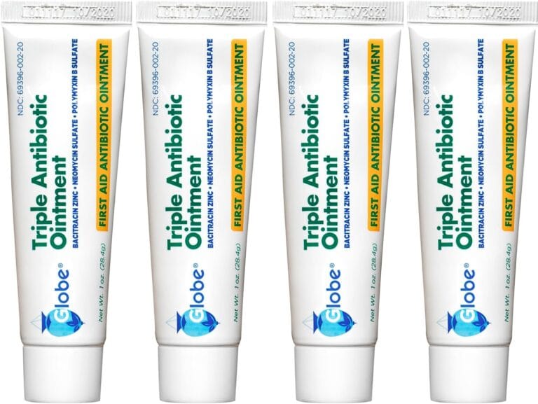 Globe Triple Antibiotic Ointment 1.0 oz (4 Pack), First Aid Ointment for Minor Scrapes, Cuts, and Burns to Help Prevent Infection, Compare to The Active Ingredients of The Leading Brand.