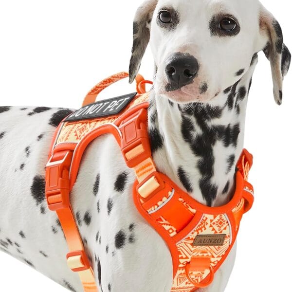 Tactical Dog Vest Harness No Pull Easy Walker Pet Harness for Walking Training Hiking for M Sized Dogs with 2 Leash Clips 3 Buckles Reflective Strip Soft Padded Handle, Tribal, French Bulldog